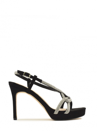 DE SEARA - Sandale elegante  negre cu strasuri  Azarey 572