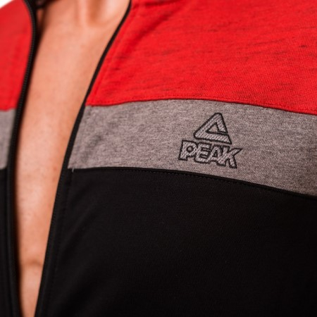 Bluza cu fermoar PEAK Advance negru/rosu [2]