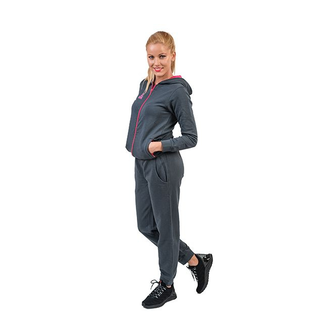 Hanorac PEAK bumbac dama gri/roz [3]