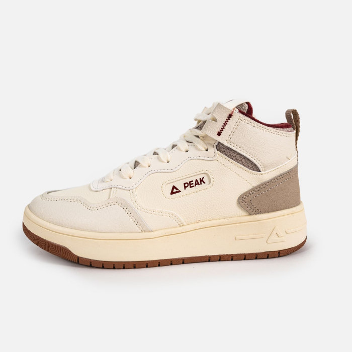 Pantofi sport iarna Peak Casual High Top canvas alb/rosu [2]