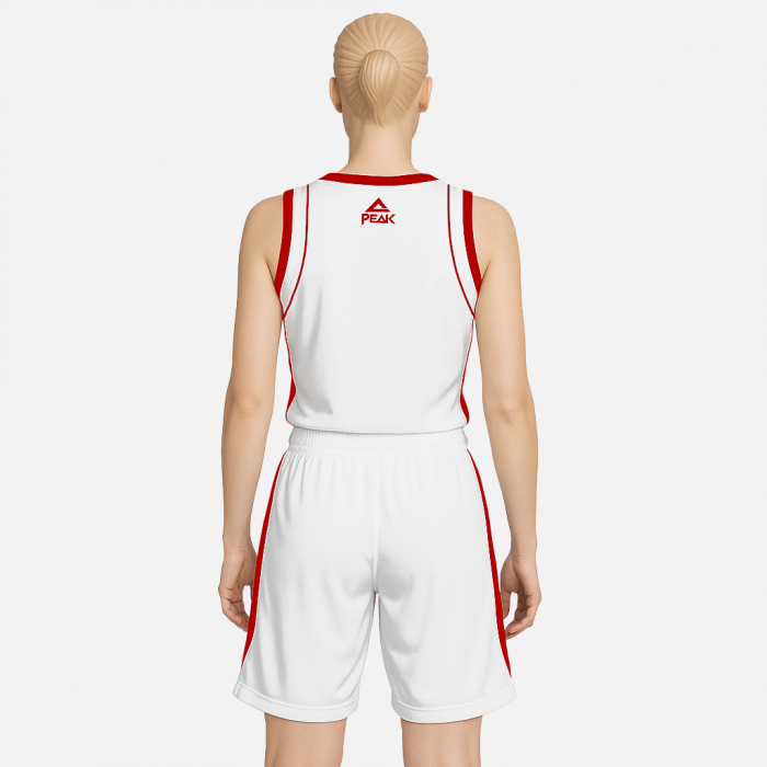 Set maiou/short baschet dama PEAK Jump alb/rosu [2]