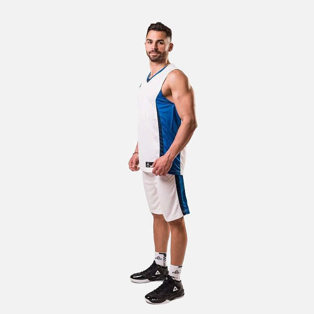 Set maiou/short baschet PEAK Floater alb/albastru/navy [2]