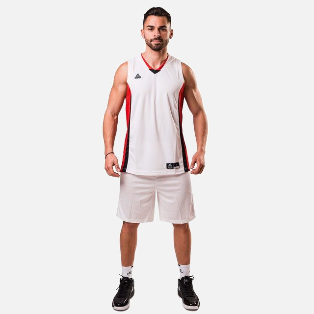Set maiou/short baschet PEAK Floater alb/rosu/negru [1]