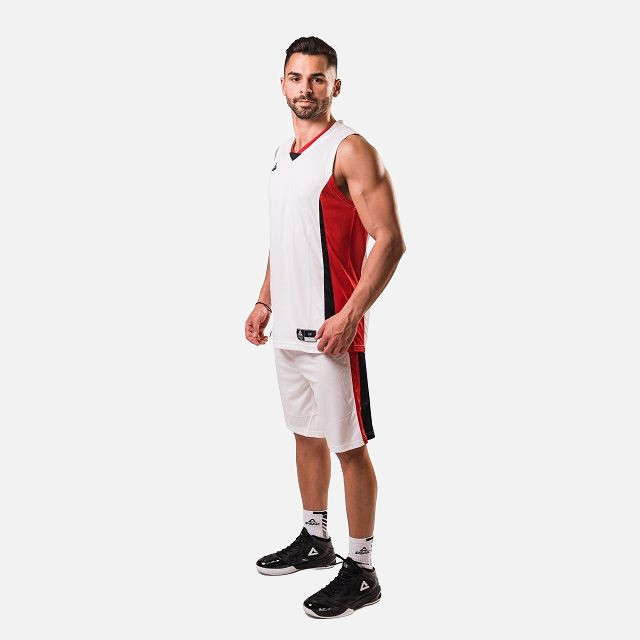 Set maiou/short baschet PEAK Floater alb/rosu/negru [2]