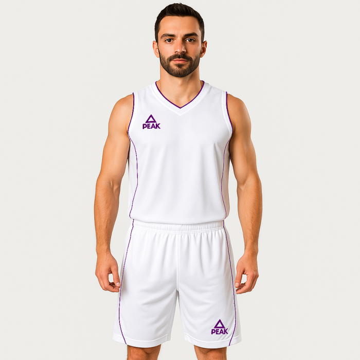Set maiou/short baschet PEAK Jungle alb/mov [1]