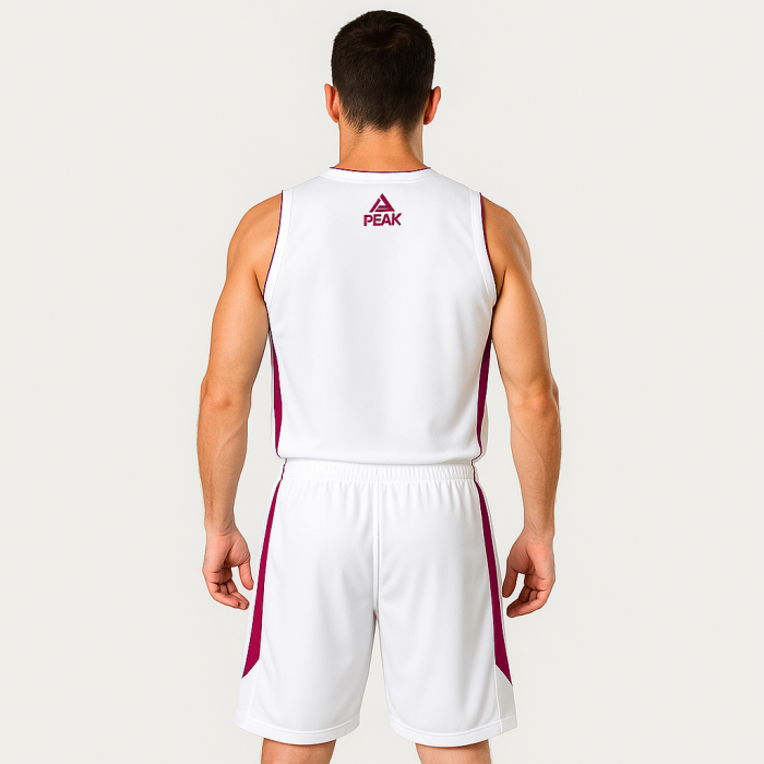 Set maiou/short baschet PEAK Jungle alb/rosu [2]