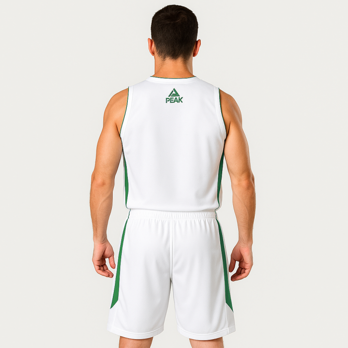 Set maiou/short baschet PEAK Jungle alb/verde [2]