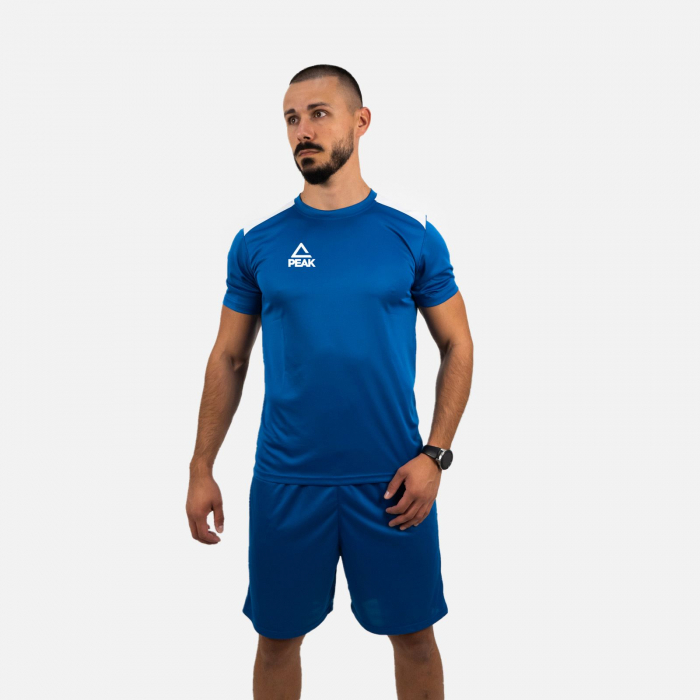 Set tricou+ short Maneca scurta Poly Peak albastru/alb [2]