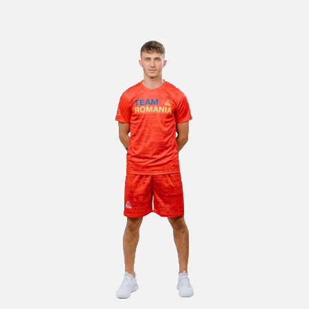 Short antrenament Poly Peak TeamRomania20 rosu [6]