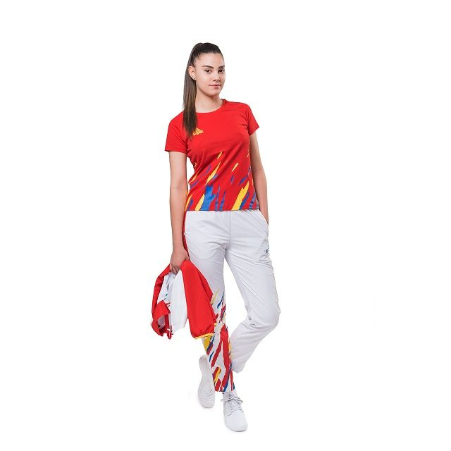 Tricou bumbac Feminin PEAK TeamROmania19 rosu [3]