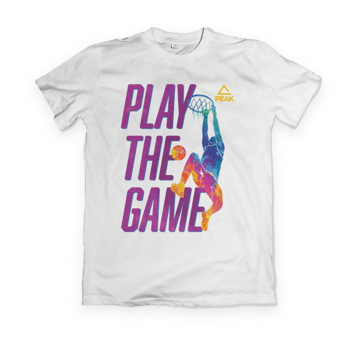 Tricou bumbac PeakSport Play The Game Copii alb, unisex [3]