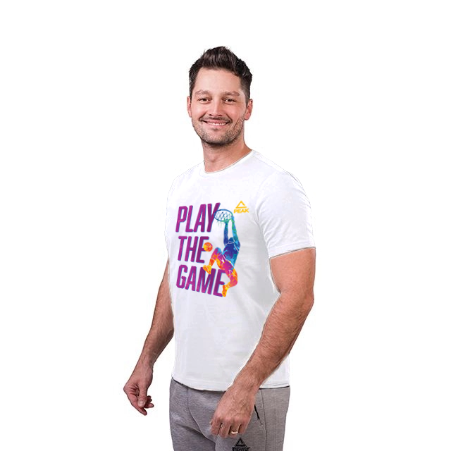 Tricou bumbac PeakSport Play The Game Copii alb, unisex [2]