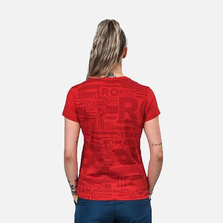 Tricou bumbac TeamRomania20 rosu feminin [2]