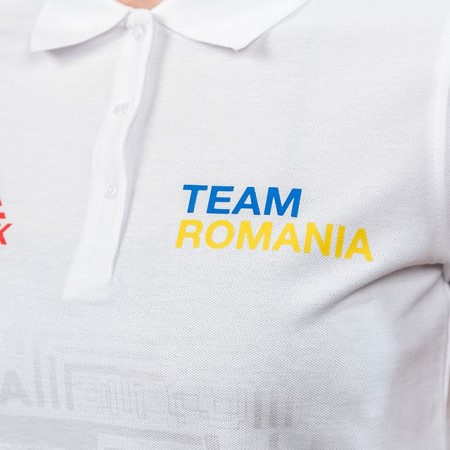 Tricou polo bumbac PEAK TeamRomania20, alb, femei [5]
