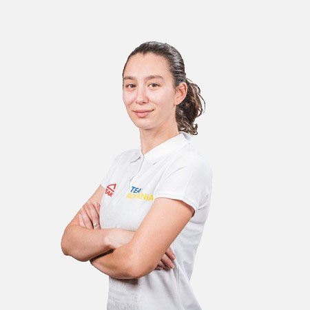 Tricou polo bumbac PEAK TeamRomania20, alb, femei [2]
