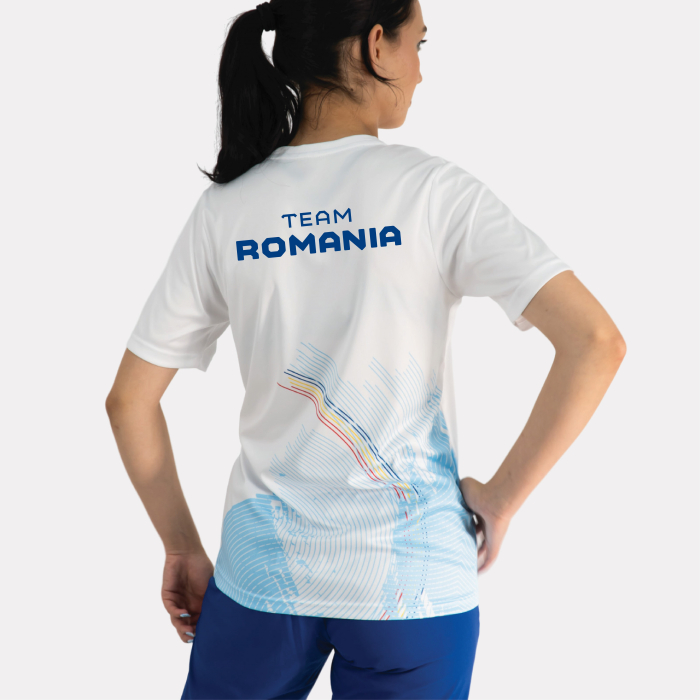 Tricou Poly Alb TeamRomania PARIS24 [2]