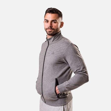 Bluza cu fermoar PEAK Crew gri deschis [1]