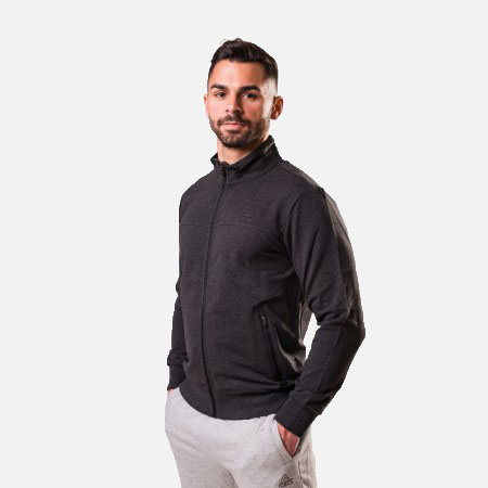 Bluza cu fermoar PEAK Crew gri inchis [1]