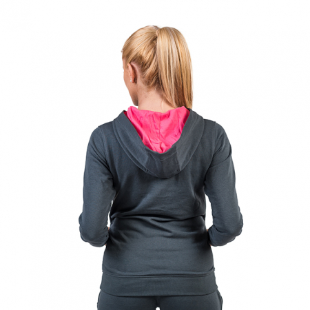 Hanorac PEAK bumbac dama gri/roz [3]