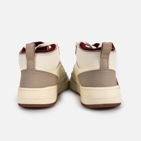 Pantofi sport iarna Peak Casual High Top canvas alb/rosu [2]