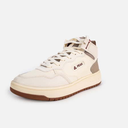 PANTOFI SPORT - Pantofi sport iarna Peak Casual High Top canvas alb/rosu
