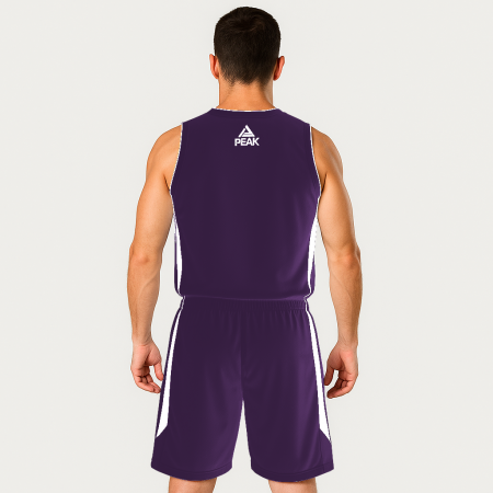Set maiou/short baschet PEAK Jungle mov/alb [1]