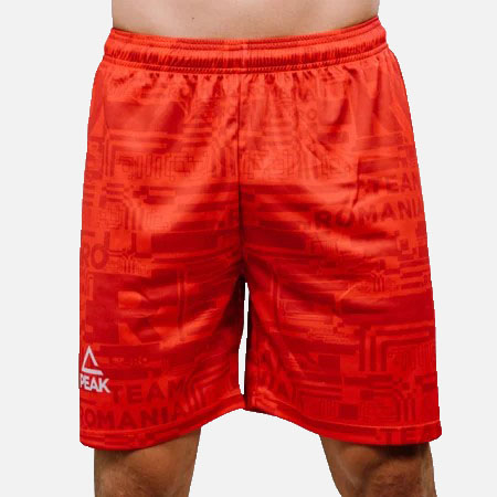 Short - Short antrenament Poly Peak TeamRomania20 rosu