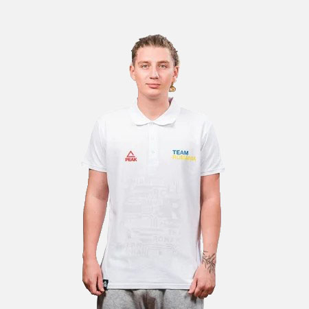 Tricou polo bumbac PEAK TeamRomania20, alb, barbati [0]