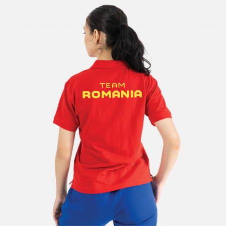 Tricou Polo Rosu TeamRomania PARIS24 [1]