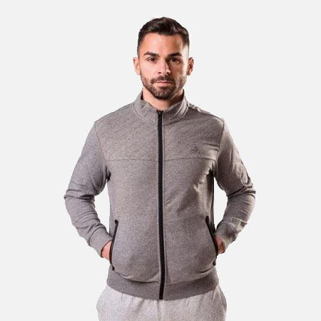 Hanorace - Bluza cu fermoar PEAK Crew gri deschis