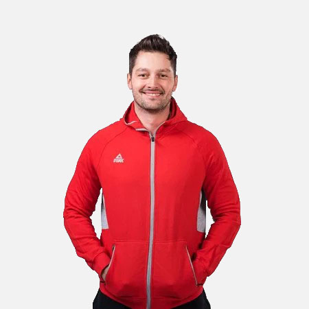 Îmbrăcăminte - Hanorac bumbac PEAK Downtown rosu/gri