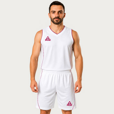 Toate Sporturile - Set maiou/short baschet PEAK Jungle alb/rosu