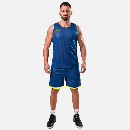 Toate Sporturile - Set maiou/short baschet reversibil PEAK S3Ball albastru/galben