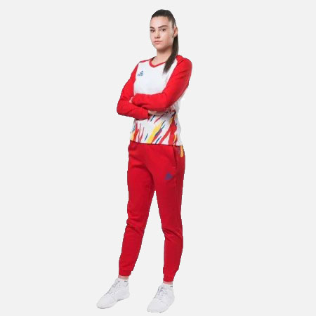 Dama - Trening Bumbac Feminin PEAK TeamROmania19 alb/rosu