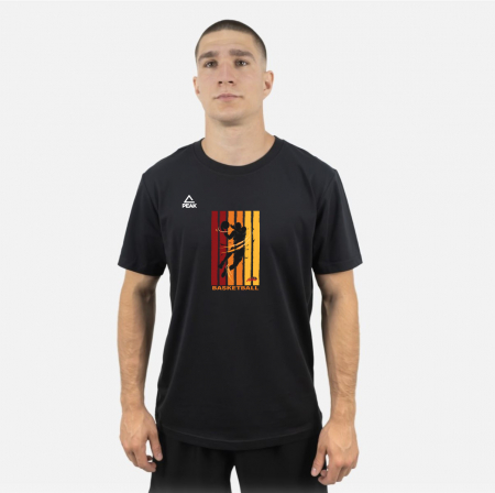 Reduceri - Tricou bumbac Peak Basketball Negru Junior