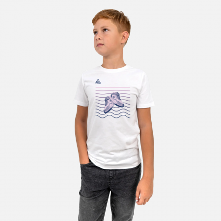 Reduceri - Tricou bumbac Peak Court II Alb Juniori