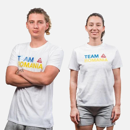 La multi ani Romania! - Tricou bumbac PEAK TeamRomania20, alb