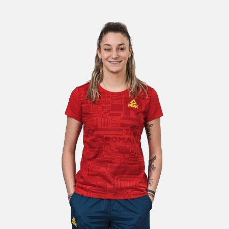 Dama - Tricou bumbac TeamRomania20 rosu feminin