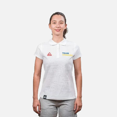 La multi ani Romania! - Tricou polo bumbac PEAK TeamRomania20, alb, femei