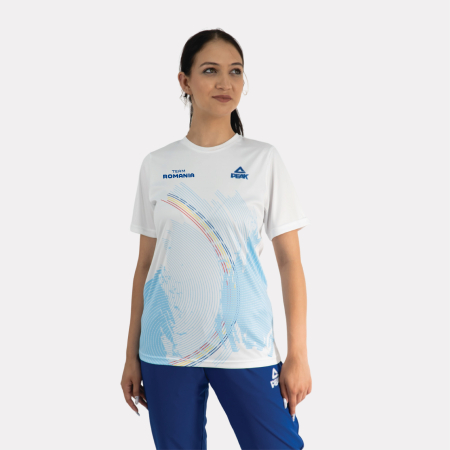 Reduceri - Tricou Poly TeamRomania PARIS24 Alb Copii