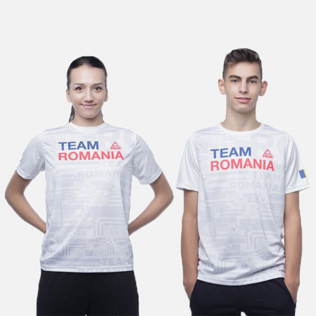 La multi ani Romania! - Tricou Poly Peak TeamRomania20 alb