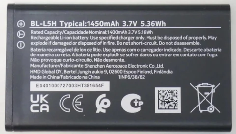 Acumulator COMPATIBIL Cu NOKIA BL-L5H 1450mAh Li-Ion COMPATIBIL CU : Nokia 105,110,125,150 [1]
