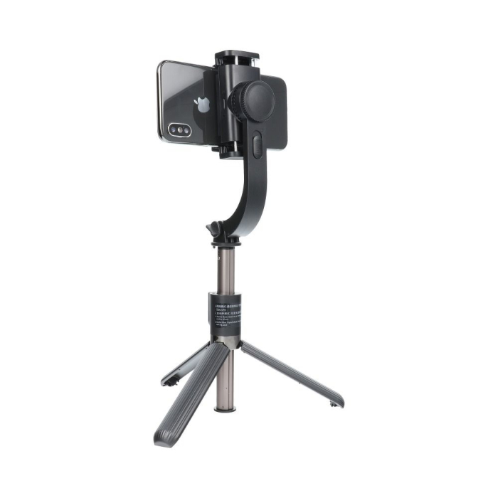 Selfie Stick, Tripod GIMBAL SSTR-L08 cu Stabilizator si Telecomandă Wireless - Negru suport telefon [3]
