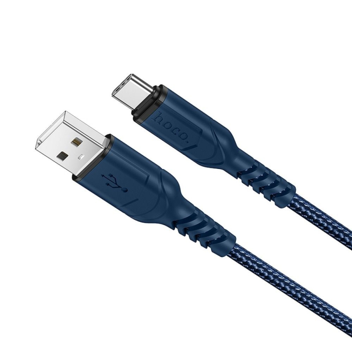 Cablu cu Invelis Textil HOCO USB A la Tip C X59 3A 1 M - Albastru CABLU IPHONE CABLU SAMSUNG [2]