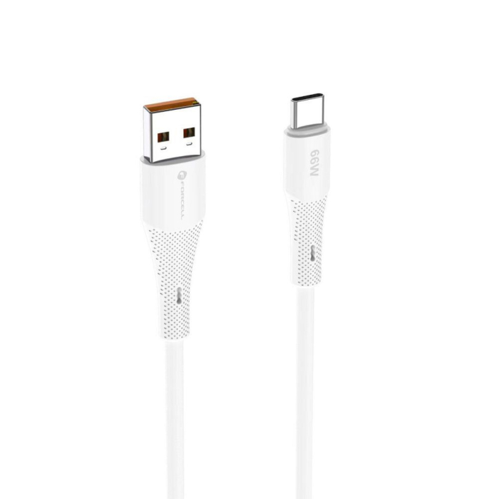 Cablu Forcell USB A la tip C QC4.0 3A 66W 1m - Alb [2]