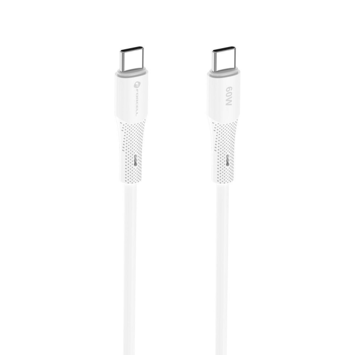 Cablu Forcell USB C la USB C QC4.0 PD 3A 60W 1 m - Alb [2]