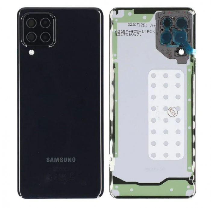 Capac baterie cu geam camera SAMSUNG A22 4G / A225 SERVICE PACK - NEGRU BLACK [1]
