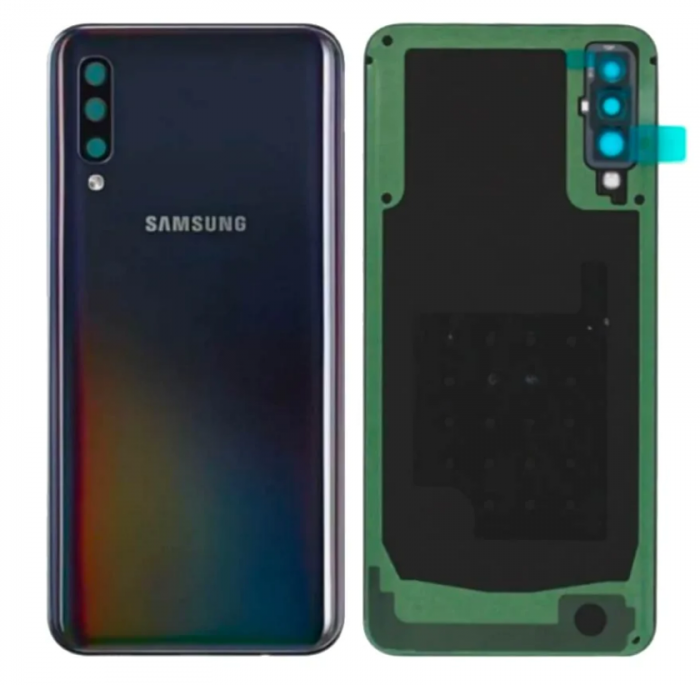 Capac baterie cu geam camera SAMSUNG A50 / A505 SERVICE PACK - NEGRU BLACK [1]