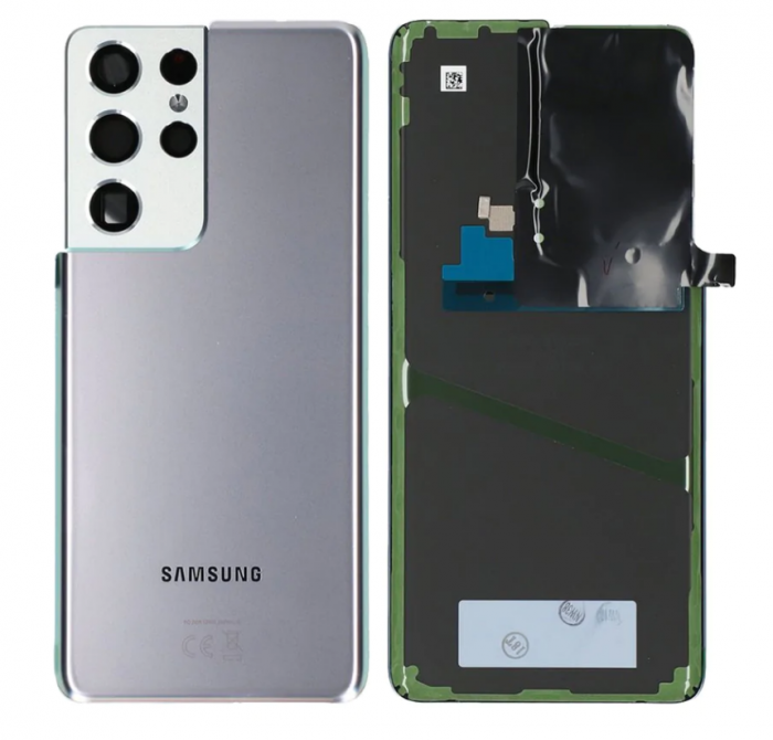 Capac baterie cu geam camera Samsung S21 ULTRA / G998 Service Pack - PHANTOM SILVER [1]