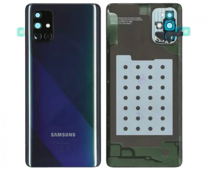 Capac baterie cu geam camera SAMSUNG A71 / A715 - SERVICE PACK - PRISM BLACK [1]